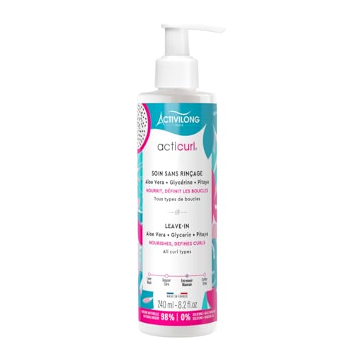 ACTIVILONG - Leave-in Acticurl - Sans Rinçage - Définit Et Nourrit Tous Types de Boucles - 96% D'Ingrédients Naturels - Sans Parabène, Ni Silicone, Ni Huile Minérale - Made In France - 240ml