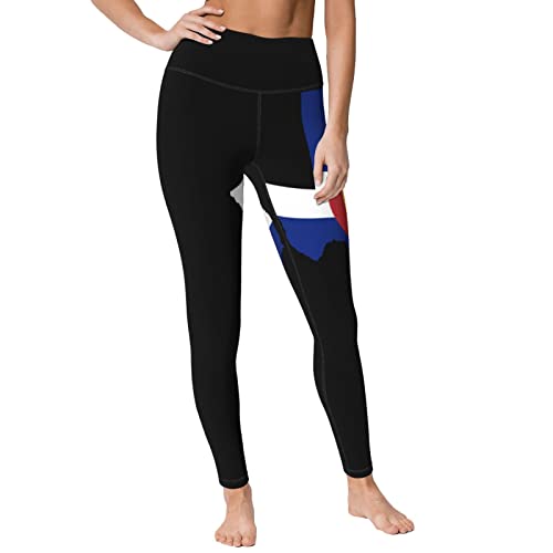 Colorado Flag Texas Outline Women's Yoga Pants Capri Leggings High Waist Tights Skinny Pants Black