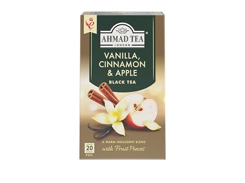 Ahmad Tea, Black Caffeinated, Vanilla, Cinnamon &amp; Apple, 20 ct (Pack of 6)