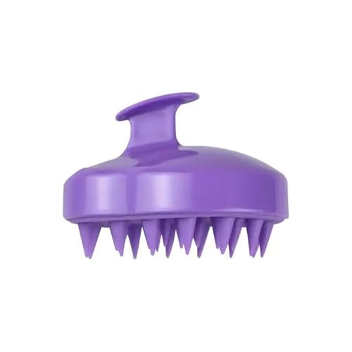 Turtle Rain: Masajeador para el Cuero Cabelludo [Mojado & Seco], Cepillo Pelo para Champú y Masaje de Cabeza, Limpieza Profunda, Exfoliación Suave, Estimula el Crecimiento del Cabello - morado
