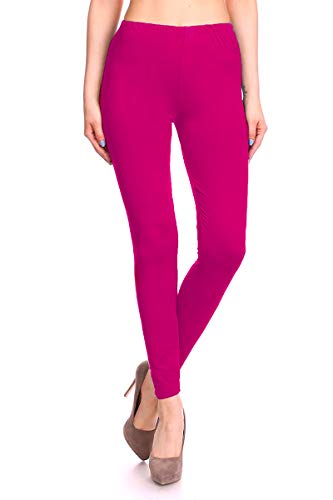 Image of Leggings Depot Women's High Waist Leggings Soft 1 inch Waistband Solid Pants - Regular, Plus, 1X3X, 3X5X