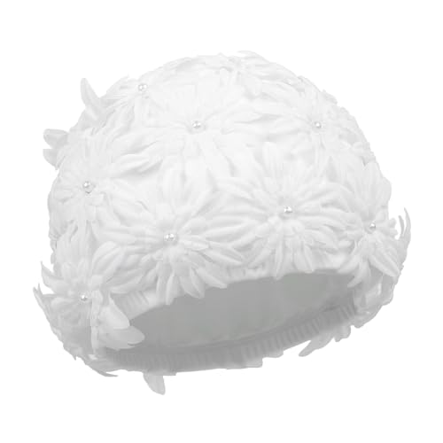 Bonnet de Bain Fleur Pétale Chapeau de Natation Floral Femme Bonnet de Piscine Style Vintage Bonnet Bain Adulte Cheveux Courts et Longs Printemps et Eté...