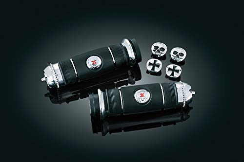Kuryakyn 6291 Motorcycle Handlebar Accessory: Transformer Grips with End Caps for 1982-2019 Harley-Davidson Motorcycles with Dual Cable Throttle Control, Chrome, 1 Pair
