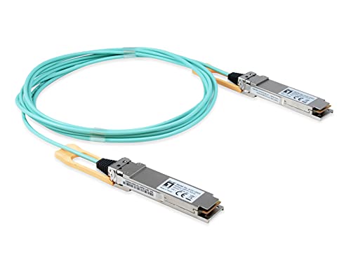 Levelone Aoc-0503 Modulo Del Ricetrasmettitore Di Rete Fibra Ottica 103100 Mbit/S Qsfp28 Active Optical 3 Meter/Aqua-Silber