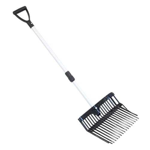 Oypla Coco Equestrian Horse Bedding Manure Mucking Out Stable Fork with Telescopic Handle