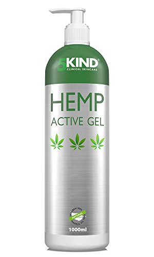 5kind Clinical Skincare, Gel attivo alla canapa per muscoli e articolazioni, formula ad alta intensità con olio di canapa e alto contenuto di estratti naturali, dona sollievo a piedi, 1000 ml