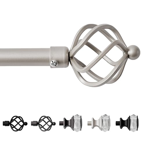 Sharpliving Extra Long Curtain Rod 66 to 120 Inch for Living Room Window, Adjustable Curtains Rod with 3/4 Inch Diameter Metal Steel, Champagne, 1 Pack
