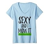 Donna Sesso E Io Falciarlo Divertente Donne Greenary Prato falciato Amore Maglietta con Collo a V