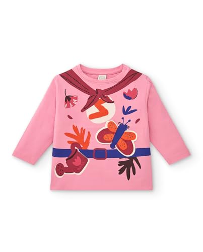 Tuc Tuc Camiseta para niña en Rosa con Estampado de superhéroe colección Super Flower (Talla 6 Meses)