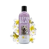 Bark2Basics One Step Silky Dog Shampoo & Conditioner, 16 oz - Natural Ingredients, 2 in 1 Formula, 16 to 1 Concentration, Detangles and Strengthens