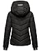 MARIKOO Damen Winterjacke warme Steppjacke mit abnehmbarer Kapuze Samuiaa XVI Black Gr. L