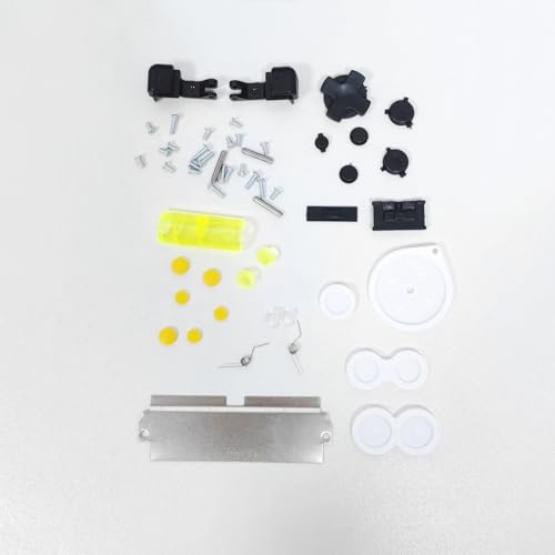 Image of Hzxkqmil Replacement Full Shell Case Kit for Gameboy Advance SP Console | Custom Transparent Housing DIY Clear Cover with Buttons Screws Repair Parts + Screwdrivers Tools for GBA SP (Clear Yellow)