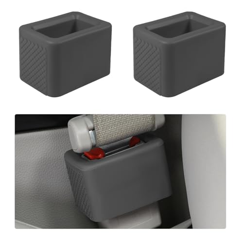 Image of Augeny 2 PCS Seat Belt Buckle Holder, Silicone Auto Rear Seatbelt Buckle Booster to Makes Receptacle Stand Upright for Easy Access, Universal Vehicle Seatbelt Buckle for Kids (Dark Gray)