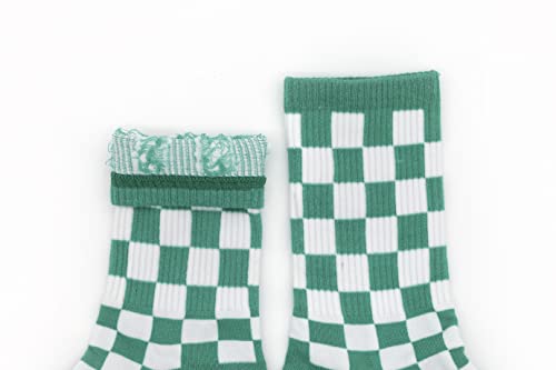 Image of Striped Patterned Cotton Crew Socks for Women and Girls, Fashion Casual Socks (5 Pairs) (Black & White)