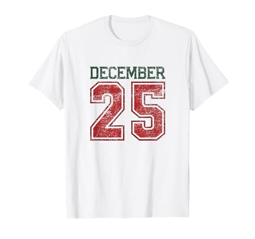 25 décembre Rétro Varsity Holiday Christmas Twenty Five T-Shirt