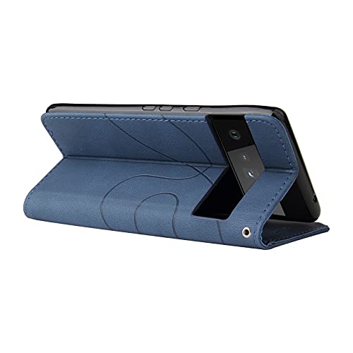 CXTcase for Google Pixel 6 Pro Case,Wallet PU Leather Flip Folio Case Cover with Card Holder Slots Magnetic Closure,Protective Phone Case for Google Pixel 6 Pro,Blue - Image 4