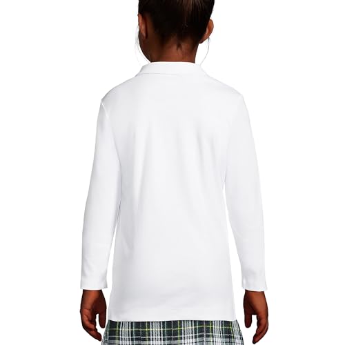 Lands' End School Uniform Girls Long Sleeve Feminine Fit Interlock Polo Shirt2