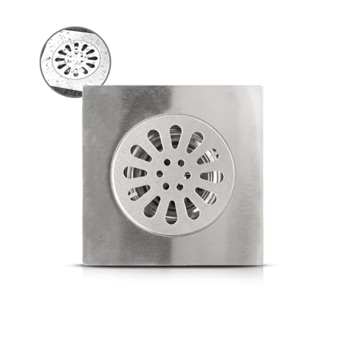 Ralo Quadrado Anti Odor Aço Inox 15x15cm Sistema Inteligente Linear Veda Cheiro