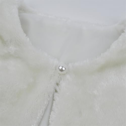 Girls Faux Furs Dress Coat Princesses Cape Winter Elegant Long Sleeve Cardigan for Women and Girls4