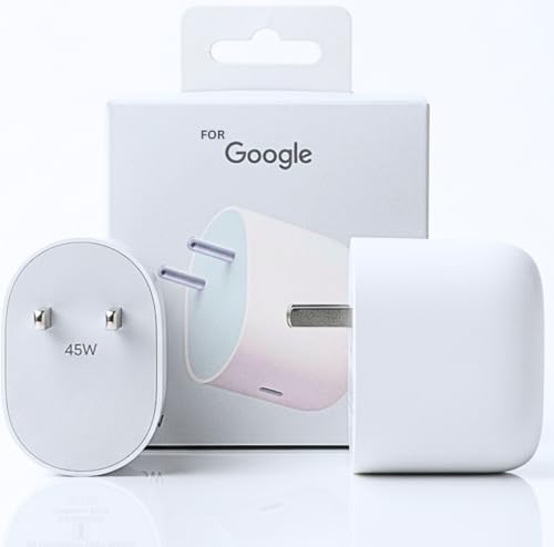 Image of YISHU 45W Fast Charging Type-C Adapter Compatible for Google Pixel | Rapid Power Delivery Charger (White)