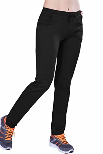 Image of Women's Solid Regular FIT ENRICH Cotton Track Pant Black