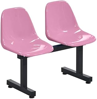 Sillas de Sala de Espera de 2 plazas, Asiento de plástico de una Sola Pieza, Asientos de Estadio, Banco de recepción para Baloncesto Escolar, Interior y Exterior (Amarillo)