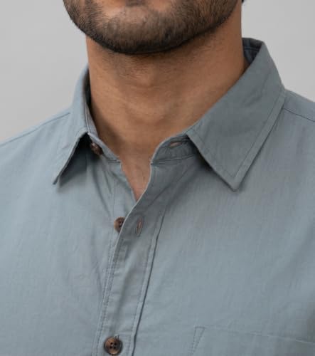 Image of Amazon Brand - INKAST Men Solid Cotton Shirt | Casual Wear | Basic Essential Plain Everyday & Office Wear | Full Sleeve | Regular Fit
