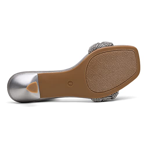 Dream Pairs Silver Heels For Women Rhinestone Open Toe Low Kitten Heels Sexy Stilettos Heels Pump Sandals Party Evening Prom Dance Dress Shoes Size 8 Sdhs2216W #TOP5