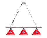 HBS Montreal Canadiens 3 Shade Billiard Light with Chrome Fixture by The Holland Bar Stool Co.
