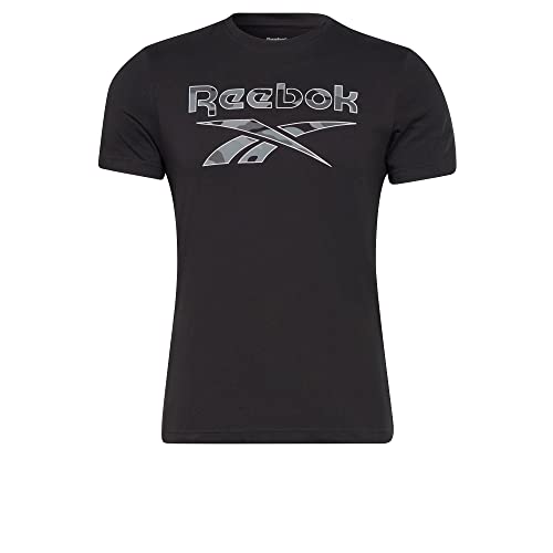 Reebok Identity Camo Camiseta, Hombre, Black, M