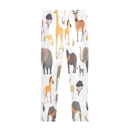 Toddler Girls Leggings Printed Yoga Pants Leggings Lion Yellow Scarf Elephant for Kids2