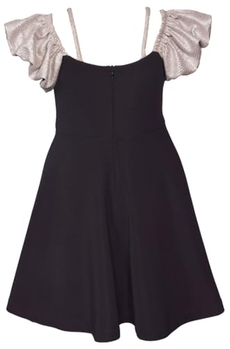 Bonnie Jean Girls Size 7-16 Silver Bow Black Knit Holiday Dress2