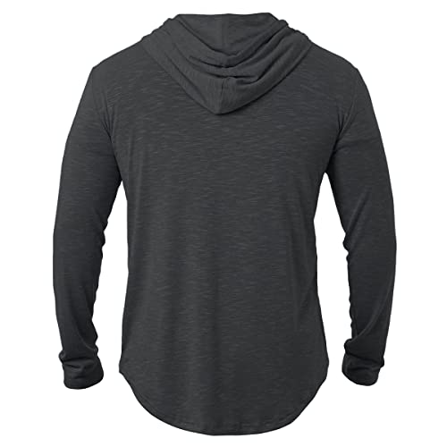 CARWORNIC Men's Quick Dry Hooded Tops Lightweight Running Hiking Athletic Hoodies Long Sleeve Thin Breathable Golf Top Active Sports Gym T-Shirt Men Outdoor Casual Fishing T Shirt Black - Image 3