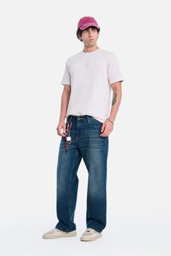 Image of SNITCH Men Jeans Casual Wear | Straight Fit Full Length Button & Zip Closure | 100% Cotton Denim Fabric Durable & Breathable for Streetwear & Daily Outings