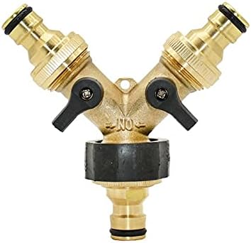 Pipe Fitting 1pcs Female 3/4" 2 Way Tap Water Splitter 5/8" Garden Tap Y Quick Connector Irrigation Valve Hose Pipe Adapter (Color : A)