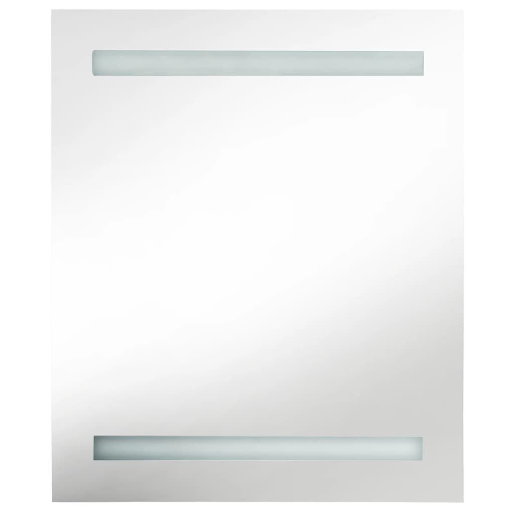LED-Bad-Spiegelschrank Grau 50x14x60 cm, Wandmontage, mit 2 LED-Lichtleisten, 3 Ablagen, für Badezimmer, Kosmetik, Rasur