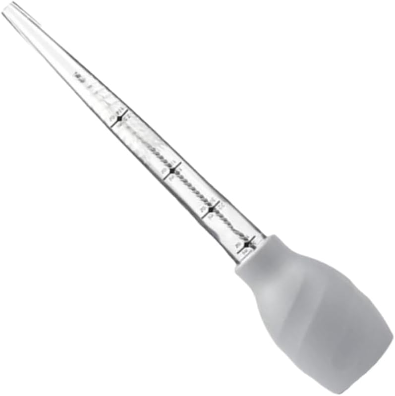 Unomor 1set Silicone Turkey Baster Oil Drip Tube Brush Seasoning Pump for Home Restaurant Random Color