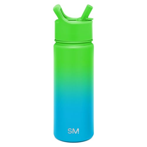 Simple Modern Kids Summit Water Bottle with Straw Lid | Vacuum Insulated Stainless Steel | Reusable Leak Proof BPA-Free Cup for School | 20oz, Surfside