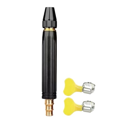 High Pressure Garden Hose Nozzle   Solid Brass Heavy Duty Adjustable Twist Sprayer, Leak Proof Machined Sweeper, Heavy Duty Car Washing Yard Floor Cleaning Tool | For Homeowners