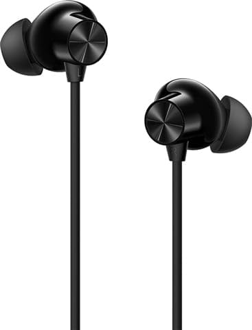 Image of 1+ Wireless Bluetooth Neckband Earphones, Black, with ANC, Magnetic On /Off, 28 Hours Playback