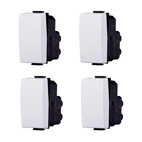 BRATEK Set 4 Interruttore unipolare compatibile con interruttore bticino matix, Interruttore luce muro compatibili con frutti bticino