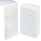 Paquete de 12 caminos de mesa de gasa blanca de 3 pies, centro de