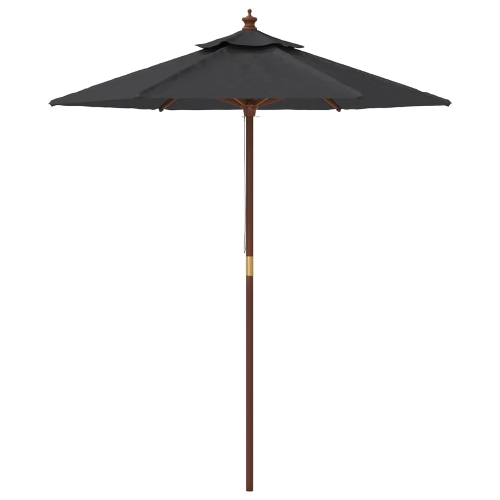 Genérico Sombrilla de jardín con Poste de Madera Negro 196x231 cm,Casa y jardín,Jardín,Artículos de Exterior,Sombrillas-363165