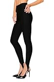 JJJ Fashion Yoga Terricot Hi Waist Stirrup Leggings-Made in USA (Small, Black)