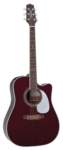 Takamine Pro Series JJ325SRC John Jorgenson Dreadnought Guitarra acústica eléctrica, color rojo...