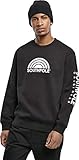 Loose Fit Southpole Herren Halfmoon Crew Sweatshirt, Black, XXL