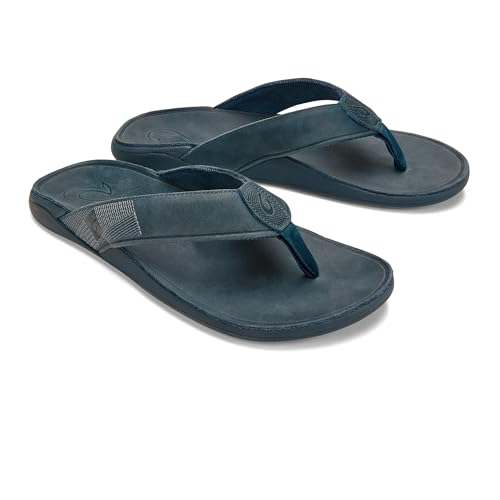 Image of OluKai Tuahine Men's Waterproof Leather Sandals, Versatile Beach Flip Flops, Arch Support & Comfort Fit, Lightweight & Durable, Enhanced Grip & Traction