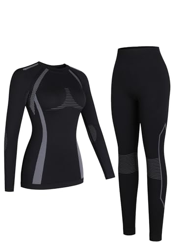 ATTRACO Thermal Underwear Set Womens Long Johns Warm Base Layer Top Bottom for Cold Weather Clothes
