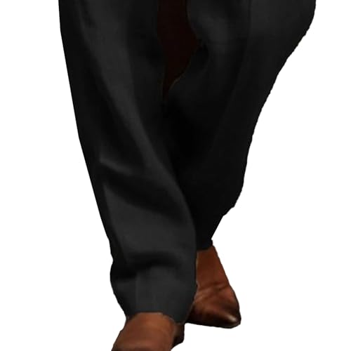 Men Straight Leg Pleated Leisure Trouser Men Linen Pant Lightweight Casual Pants Mens Casual Loose Fit Pants2