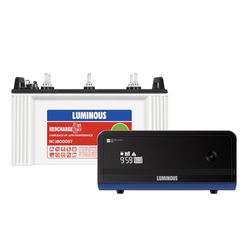 Luminous Inverter & Battery Combo for Home, Shop & Office – Zelio+ 1100 (900VA/12V) Pure Sine Wave...